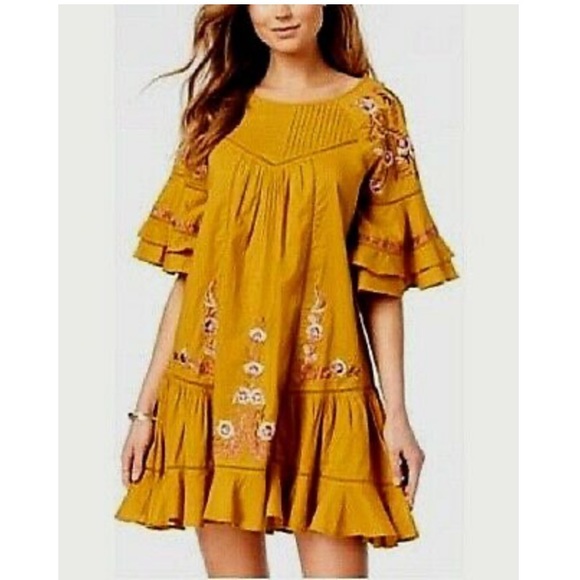 Free People Dresses & Skirts - ⭐️NWT!⭐️Free People Pavlo Gold Embroidered Peasant